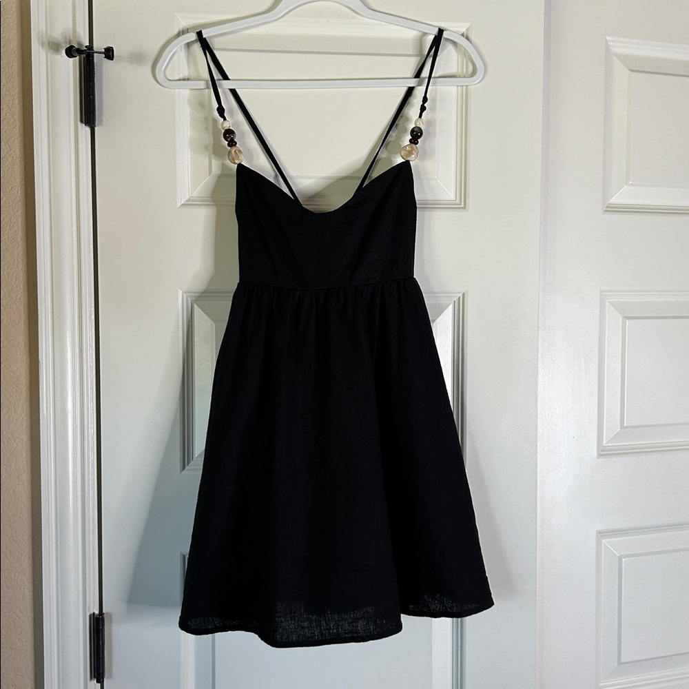 Abercrombie & Fitch Black Beaded-Strap Romper